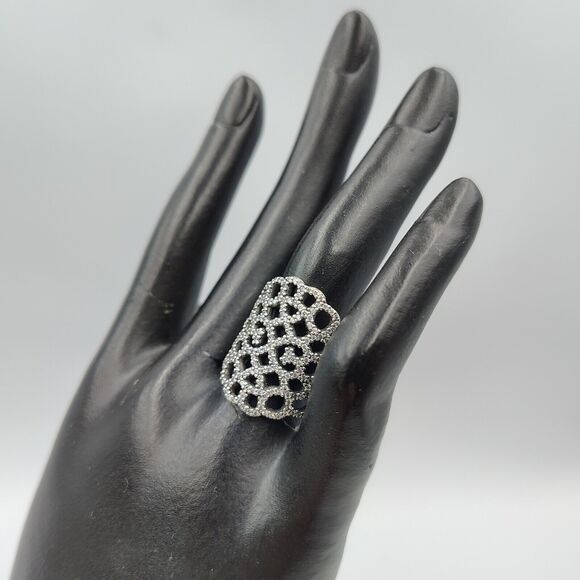 Pandora ALE Sterling Silver 925 CZ Shimmering Lace Ring Sz 6.5 54 Retired - Picture 6 of 16